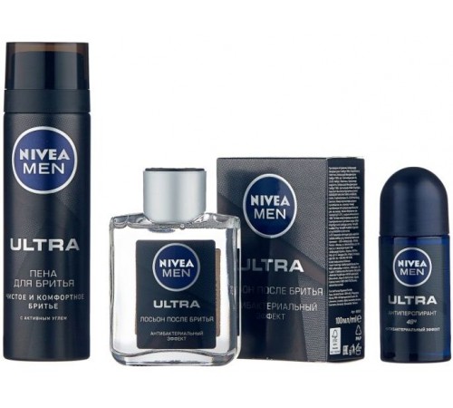 Набор подарочный Nivea Men Ultra (пена + лосьон + дезодорант)