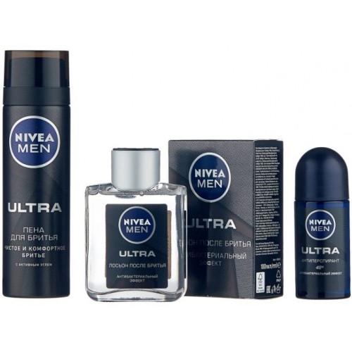 Набор подарочный Nivea Men Ultra (пена + лосьон + дезодорант)