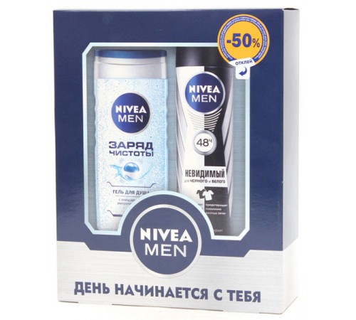 Набор Nivea Men Заряд чистоты (гель для душа + дезодорант)