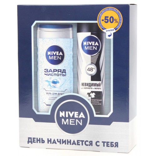 Набор Nivea Men Заряд чистоты (гель для душа + дезодорант)