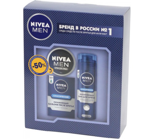 Набор Nivea Men (пена для бритья + бальзам после бритья + крем для лица)