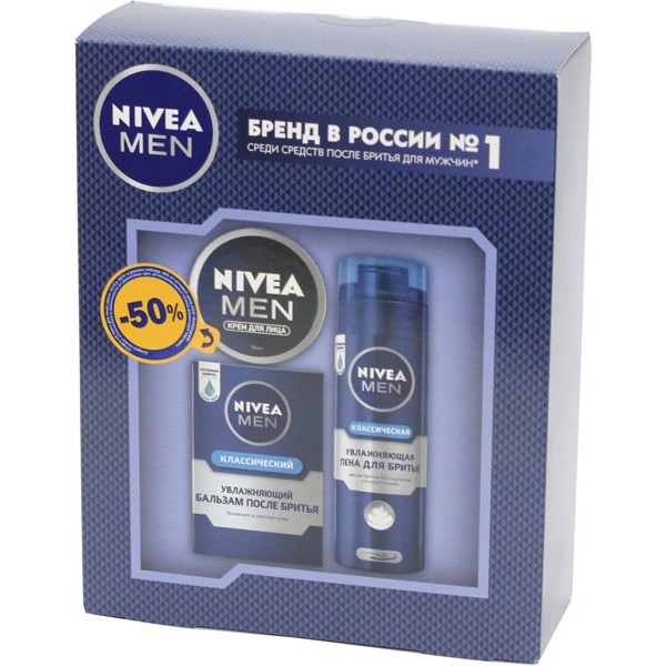 Набор Nivea Men (пена для бритья + бальзам после бритья + крем для лица) Набор Nivea Men (пена для бритья + бальзам после бритья + крем для лица)