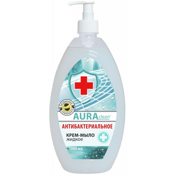 Мыло жидкое AURA Clean Антибактериальное (1 л) Мыло жидкое AURA Clean Антибактериальное (1 л)