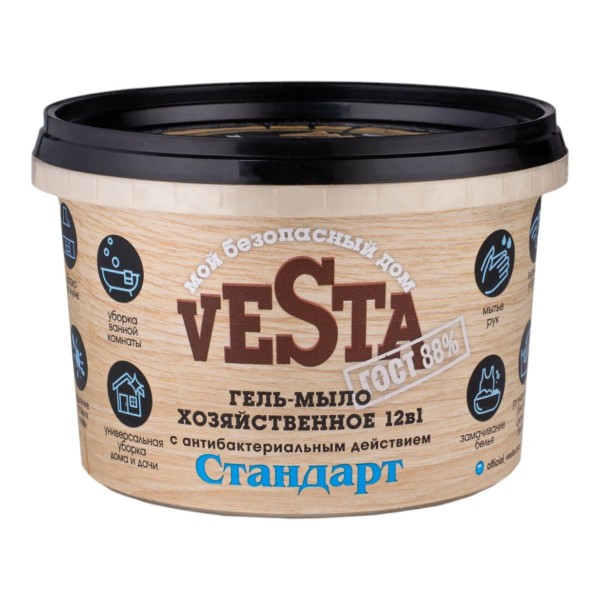 Гель-мыло хозяйственное Vesta Стандарт ГОСТ 88% (500 гр)