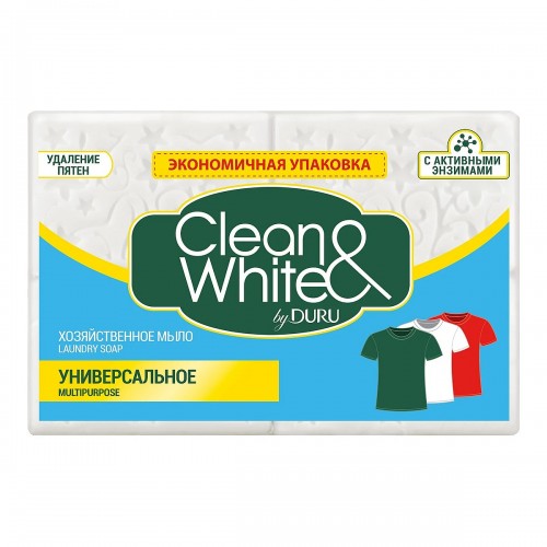 Мыло хозяйственное Duru Clean&White Белое (4*120 гр)