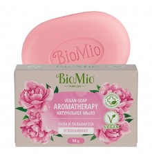 Мыло туалетное BioMio Vegan-Soap Пион и пальмароза (90 гр)