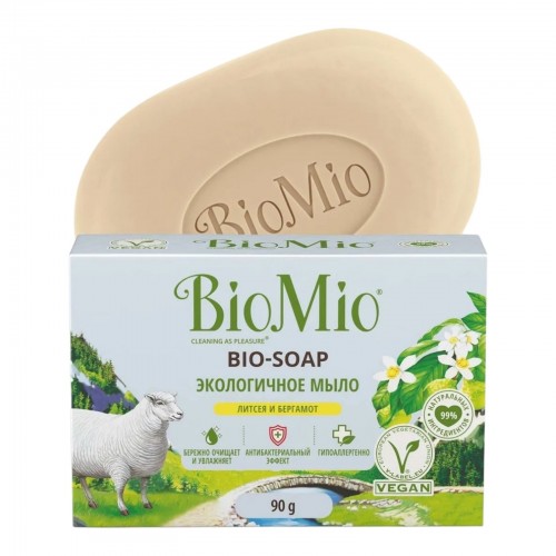 Мыло туалетное BioMio Bio-Soap Литсея и бергамот (90 гр)