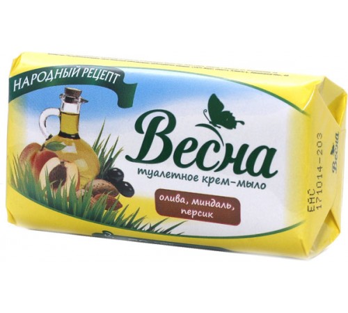 Мыло туалетное Весна Олива, миндаль, персик (90 гр)