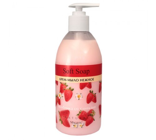 Крем-мыло Magrav Soft Soap Клубника со сливками (530 мл)