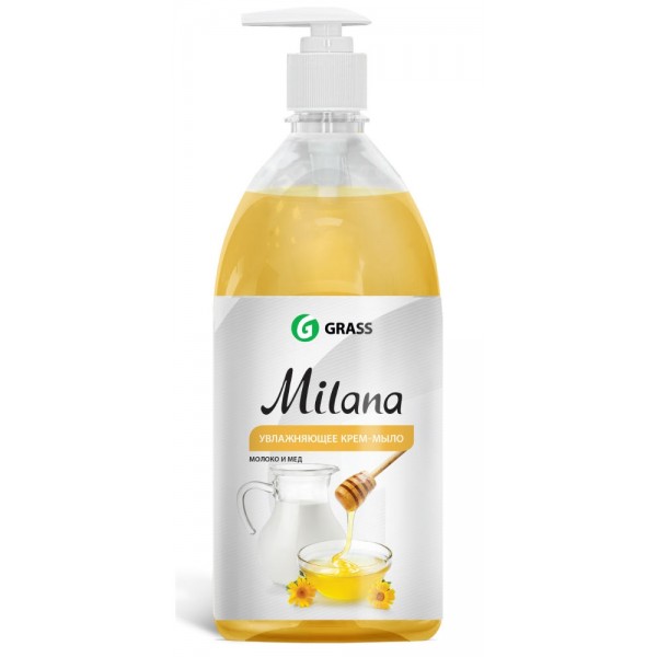 Мыло жидкое Grass Milana Молоко и мёд (1 л) Мыло жидкое Grass Milana Молоко и мёд (1 л)