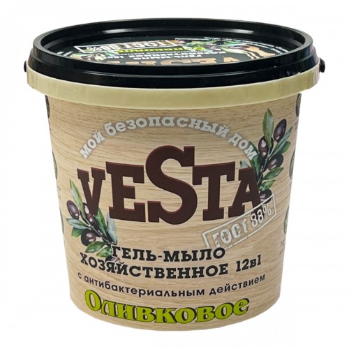 Гель-мыло хозяйственное Vesta Оливковое ГОСТ 88% (1 кг)