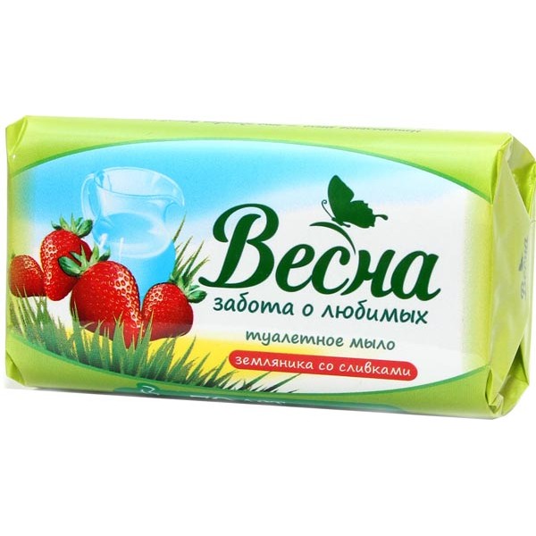 Мыло туалетное Весна Земляника со сливками (90 гр)