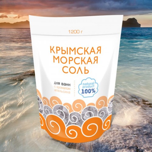 Соль для ванн Крымская морская С ароматом апельсина (1.2 кг)