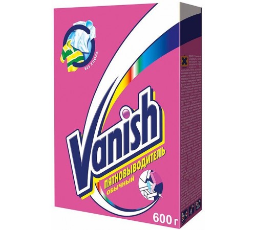 Пятновыводитель порошковый для тканей Vanish Обычный (600 гр)