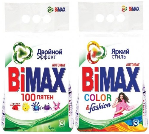 Стиральный порошок BiMax 100 пятен Автомат (3 кг) + BiMax Color Автомат (2 кг)