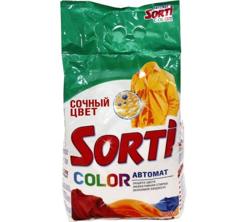 Стиральный порошок Sorti Color Голубой поток + Яркий цвет Автомат (3 кг)