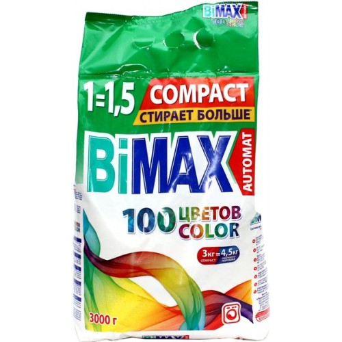 Стиральный порошок BiMax Compact Color Автомат 100 цветов (3 кг)