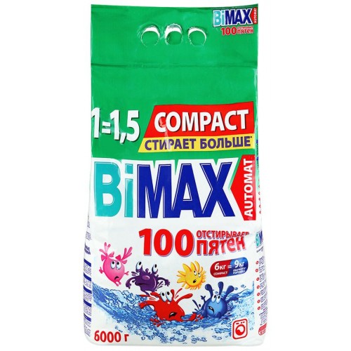 Стиральный порошок BiMax Автомат 100 пятен (6 кг)