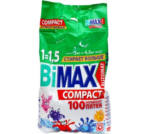 Стиральный порошок BiMax Compact Автомат 100 Пятен (3 кг)