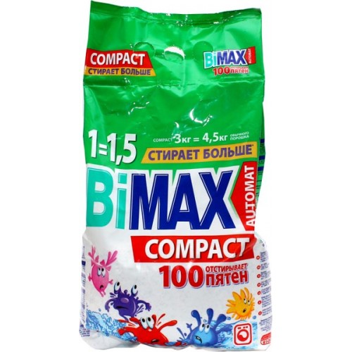 Стиральный порошок BiMax Compact Автомат 100 Пятен (3 кг)