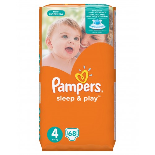 Подгузники Pampers Sleep&Play 4 Maxi 7-14 кг (68 шт)