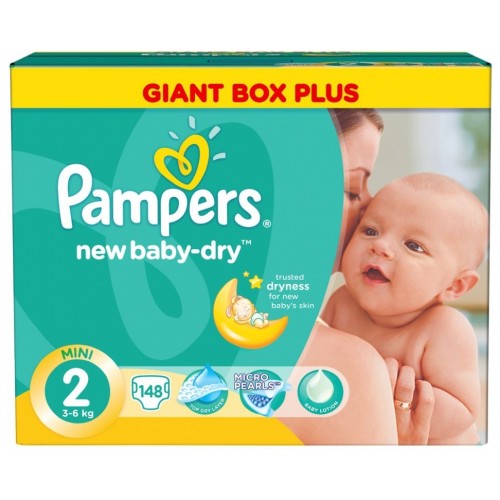 Подгузники Pampers New Baby-Dry №2 Mini 3-6 кг (148 шт)
