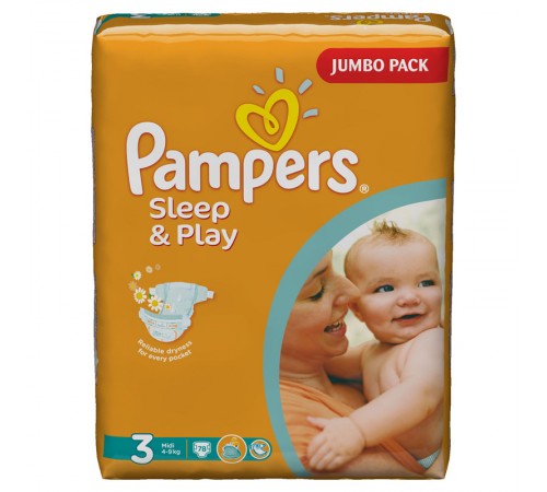 Подгузники Pampers - Sleep & Play Midi (4-9 кг), 78 шт.