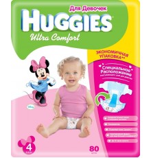 Подгузники Huggies Ultra Comfort для девочек 4 8-14кг (80 шт)