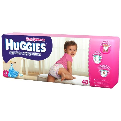 Трусики-подгузники Huggies для девочек №5 13-17кг (48 шт)