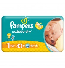 Подгузники Pampers NewBorn Baby-Dry 1 2-5 кг (43 шт)