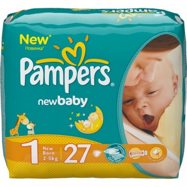 Подгузники Pampers New Baby 1 Newborn 2-5 кг (27 шт)