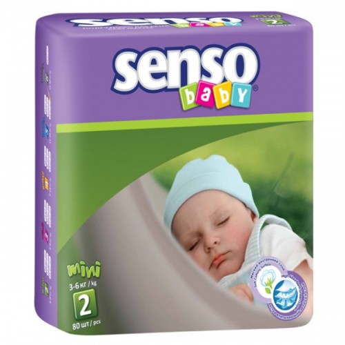 Подгузники SENSO baby размер 2 (3-6 кг) 80 шт.