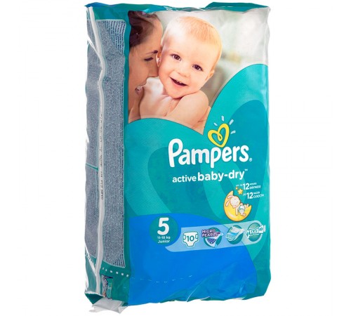 Подгузники Pampers Active Baby-Dry Размер 5 Junior 11-16 кг (10 шт)