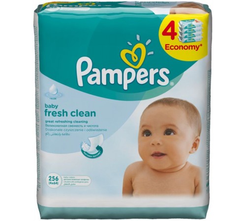 Влажные салфетки детские Pampers Baby Fresh (4*64 шт)