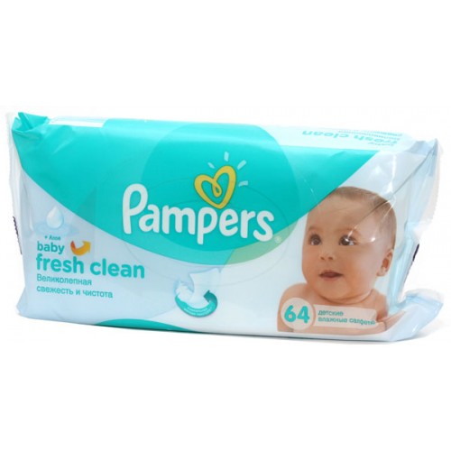 Детские влажные салфетки Pampers Baby Fresh Clean (64 шт)