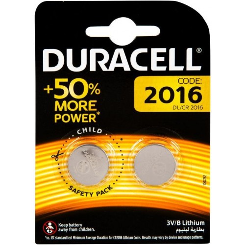 Батарейка Duracell 2016 литиевая (2 шт)