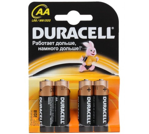 Батарейки пальчиковые Duracell Basic AA LR6 1.5V (4 шт)