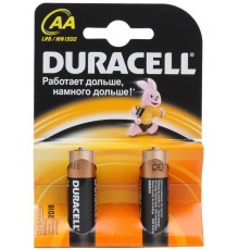 Батарейки пальчиковые Duracell Basic AA LR6 1.5V (2 шт)
