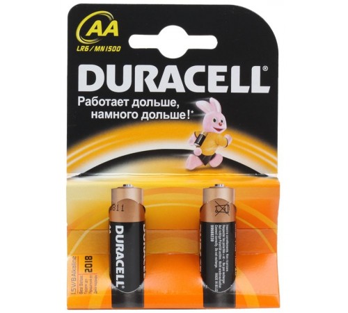 Батарейки пальчиковые Duracell Basic AA LR6 1.5V (2 шт)