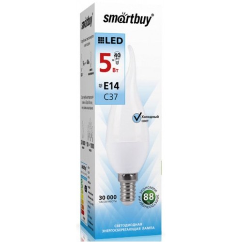Лампа светодиодная Smartbuy С37-05W4000E14 Свеча на ветру