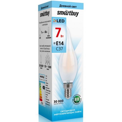 Лампа светодиодная Smartbuy С37-07W4000E14 Свеча на ветру