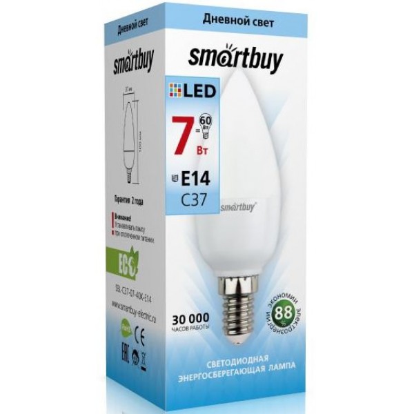 Лампа светодиодная Smartbuy C37-07W4000E14 Лампа светодиодная Smartbuy C37-07W4000E14