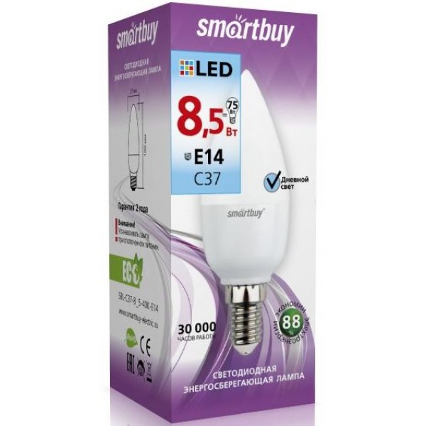 Лампа светодиодная Smartbuy C37-8.5W4000E14 Лампа светодиодная Smartbuy C37-8.5W4000E14