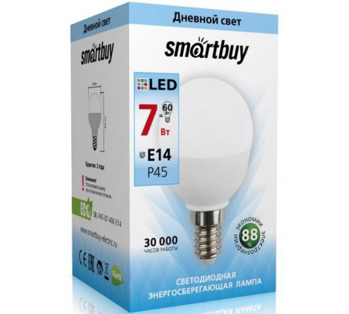 Лампа светодиодная Smartbuy P45-07W4000E14