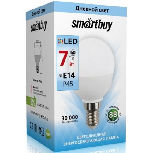 Лампа светодиодная Smartbuy P45-07W4000E14
