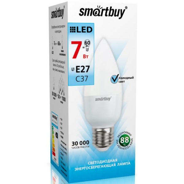 Лампа светодиодная Smartbuy C37-07W4000E27 Лампа светодиодная Smartbuy C37-07W4000E27