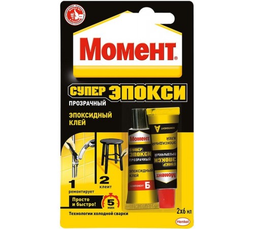 Клей Момент Супер Эпокси Прозрачный (2*6 мл)