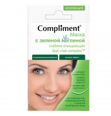 Маска для лица Compliment Глубоко очищающая с зеленой bioГлиной (7 мл)