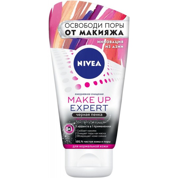 Пенка для умывания Nivea Make-up Expert 3в1 Черная для нормальной кожи (100 мл) Пенка для умывания Nivea Make-up Expert 3в1 Черная для нормальной кожи (100 мл)