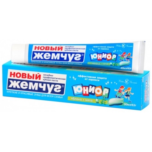 Зубная паста Новый Жемчуг Юниор Яблоко и мята (50 мл)